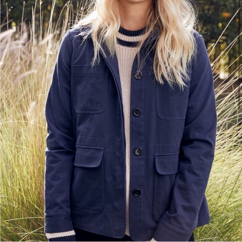 Jenni Kayne Military Jacket Navy Blue Size Extra Small